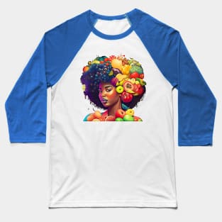 Fruitful Black Woman Healthy Food African American Women Baseball T-Shirt